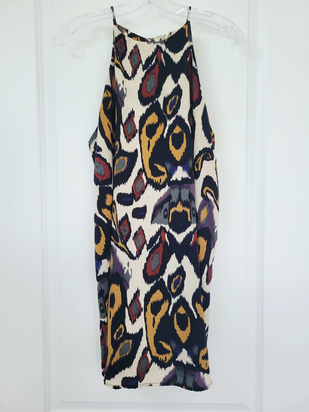 Tyche Printed Halter Mini Dress Multi-Color L